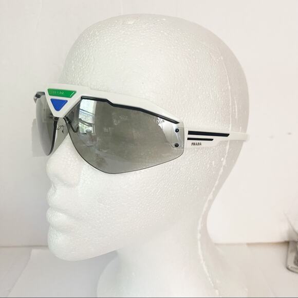 Prada Sunglasses SPR 69V Sporty White Shield Wrap - Picture 6 of 6